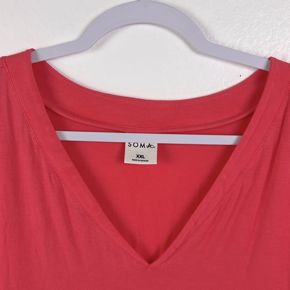 Soma Coral V-Neck Short Sleeve Tee - Picture 3 of 5
